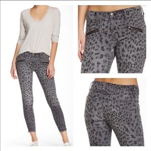 ❤️❤️ Current Elliot Soho Zip Stiletto Leopard Jeans